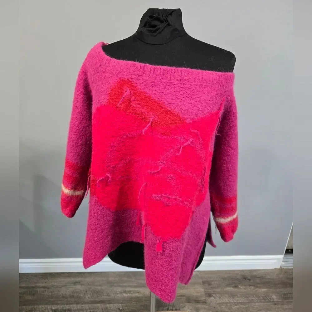 🐢 Free People alpaca wool kimono sleeve sweater  The Last Rose Size XS